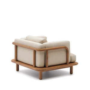 Kave Home Turqueta fauteuil teakhout Beige