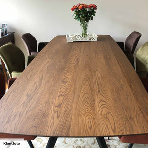 HelloTable Novum 30 eettafel Semi Rechthoekig 250x100 cm eiken dark stained/zwart