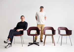 HAY Layout 213 eetkamerstoel met vast zitkussen Bordeaux zwart staal