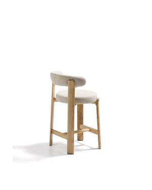 Kave Home Granite barkruk H75 chenille Beige/naturel