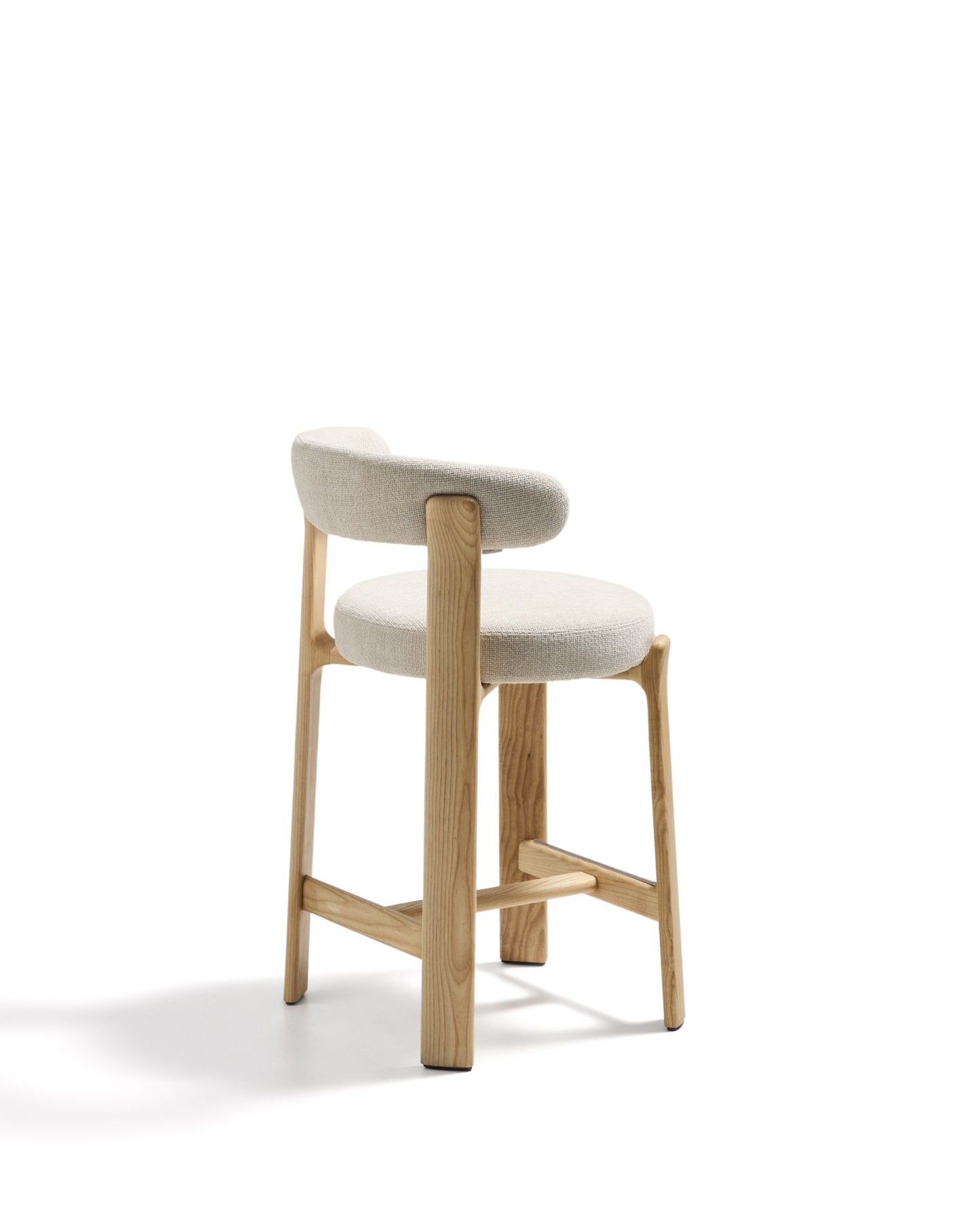 Kave Home Granite barkruk H65 chenille Beige/naturel