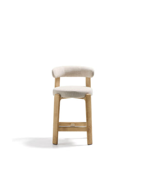 Kave Home Granite barkruk H75 chenille Beige/naturel