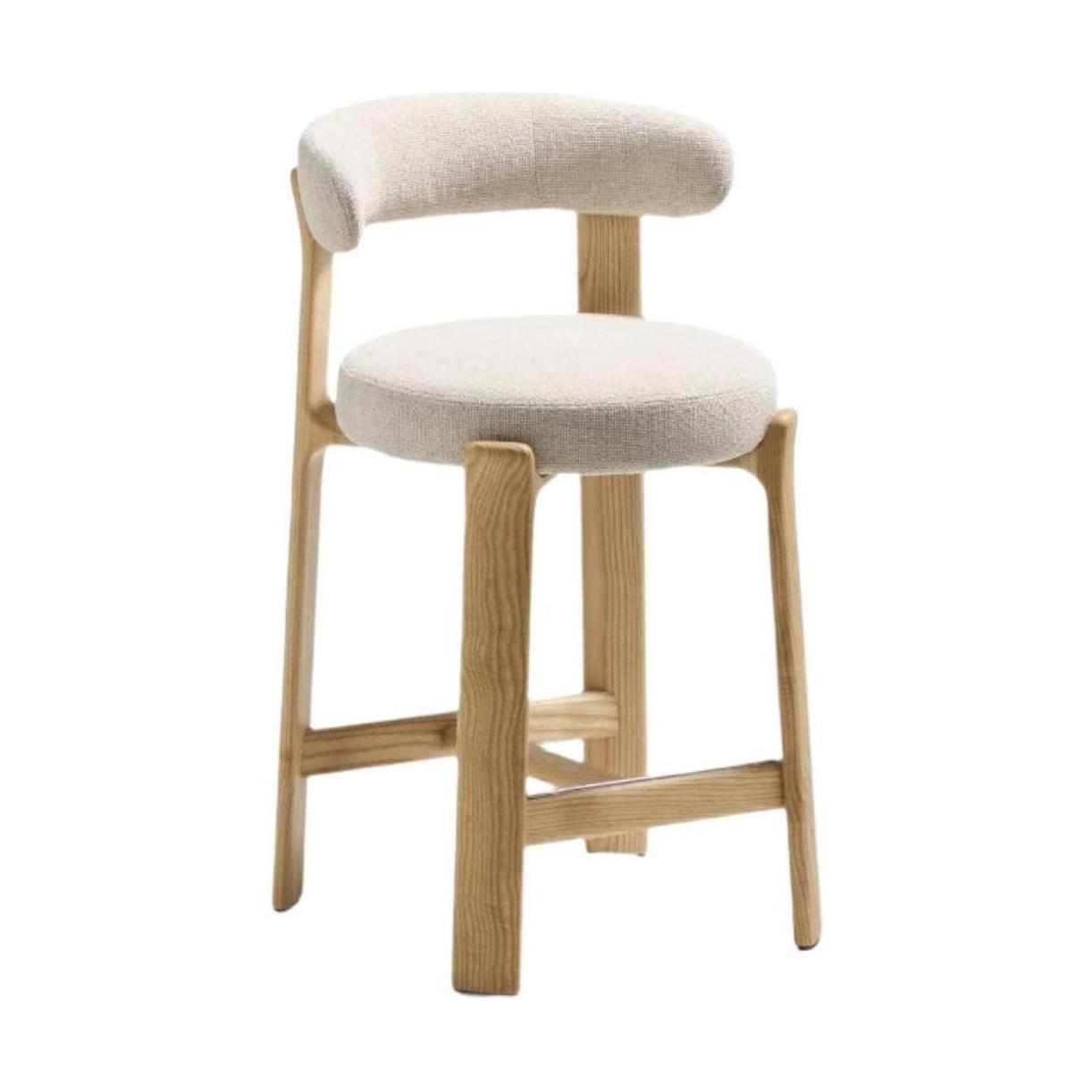 Kave Home Granite barkruk H65 chenille Beige/naturel
