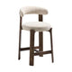 Kave Home Granite barkruk H65 chenille Beige/walnoot