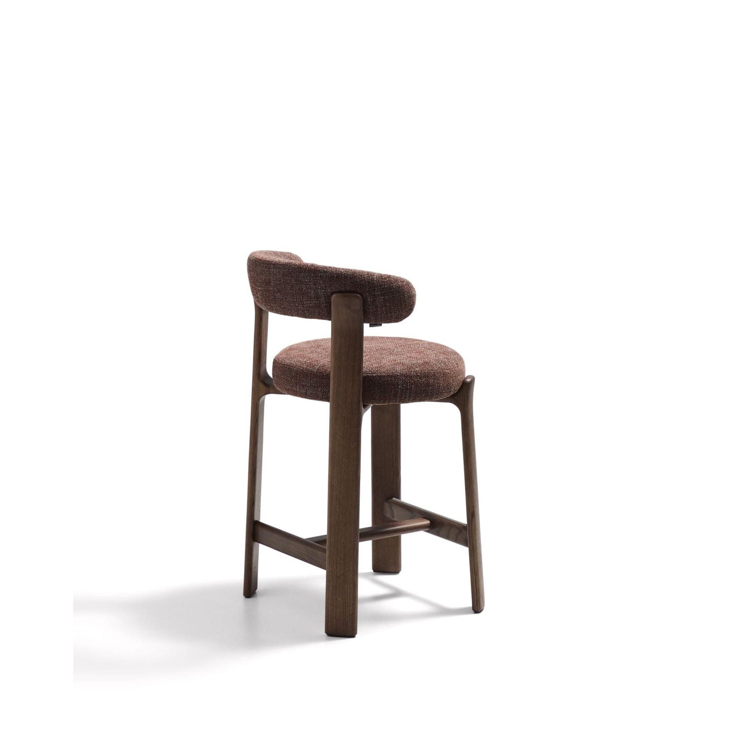 Kave Home Granite barkruk H65 chenille Bruin/walnoot