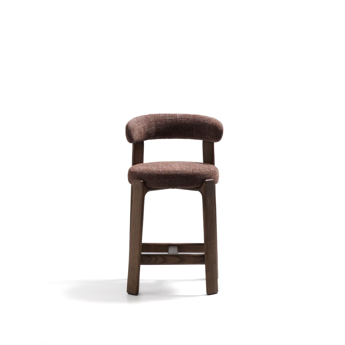 Kave Home Granite barkruk H65 chenille Bruin/walnoot