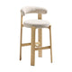 Kave Home Granite barkruk H75 chenille Beige/naturel