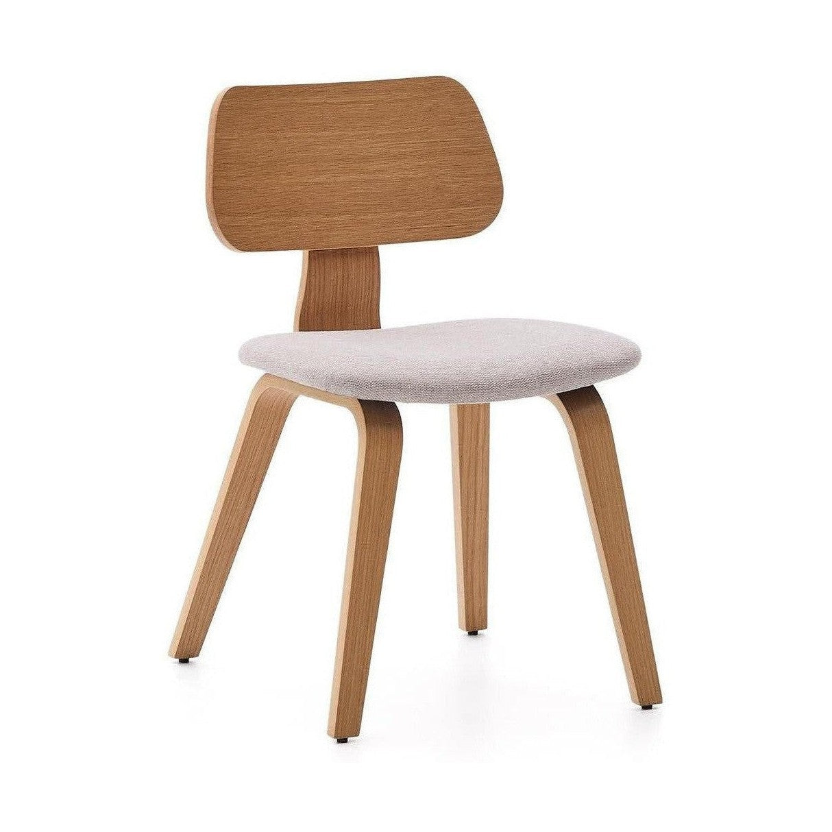 Kave Home Gena eetkamerstoel chenille Beige poot eiken naturel