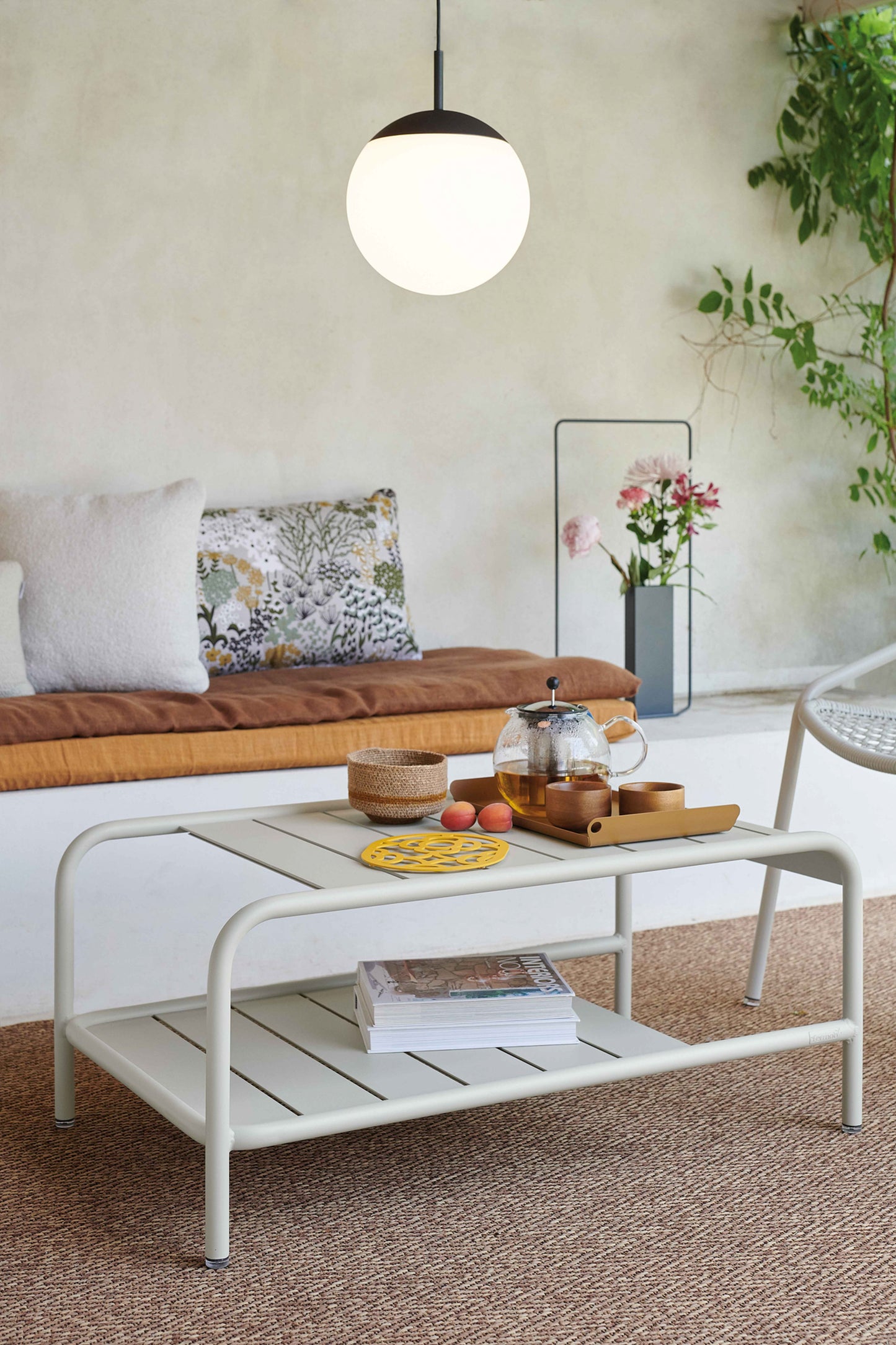 Fermob Luxembourg tuintafel laag 90x55 cm Lapilli Grey