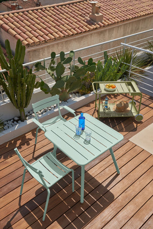 Fermob Luxembourg tuintafel vierpoot 80x80 cm Pesto