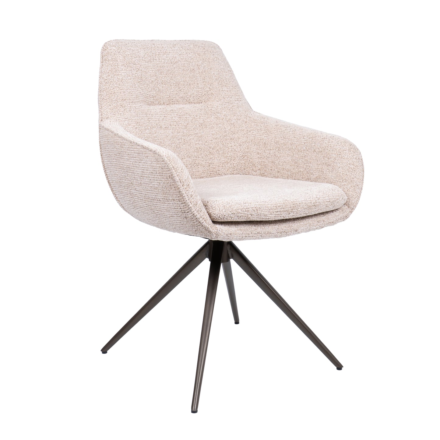HelloChair HC24 Lenes eetkamerstoel Paris Beige spinpoot bruin