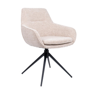 HelloChair HC24 Lenes eetkamerstoel Paris Beige spinpoot zwart