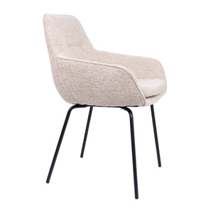 HelloChair HC24 Lenes eetkamerstoel Paris Beige vierpoot zwart