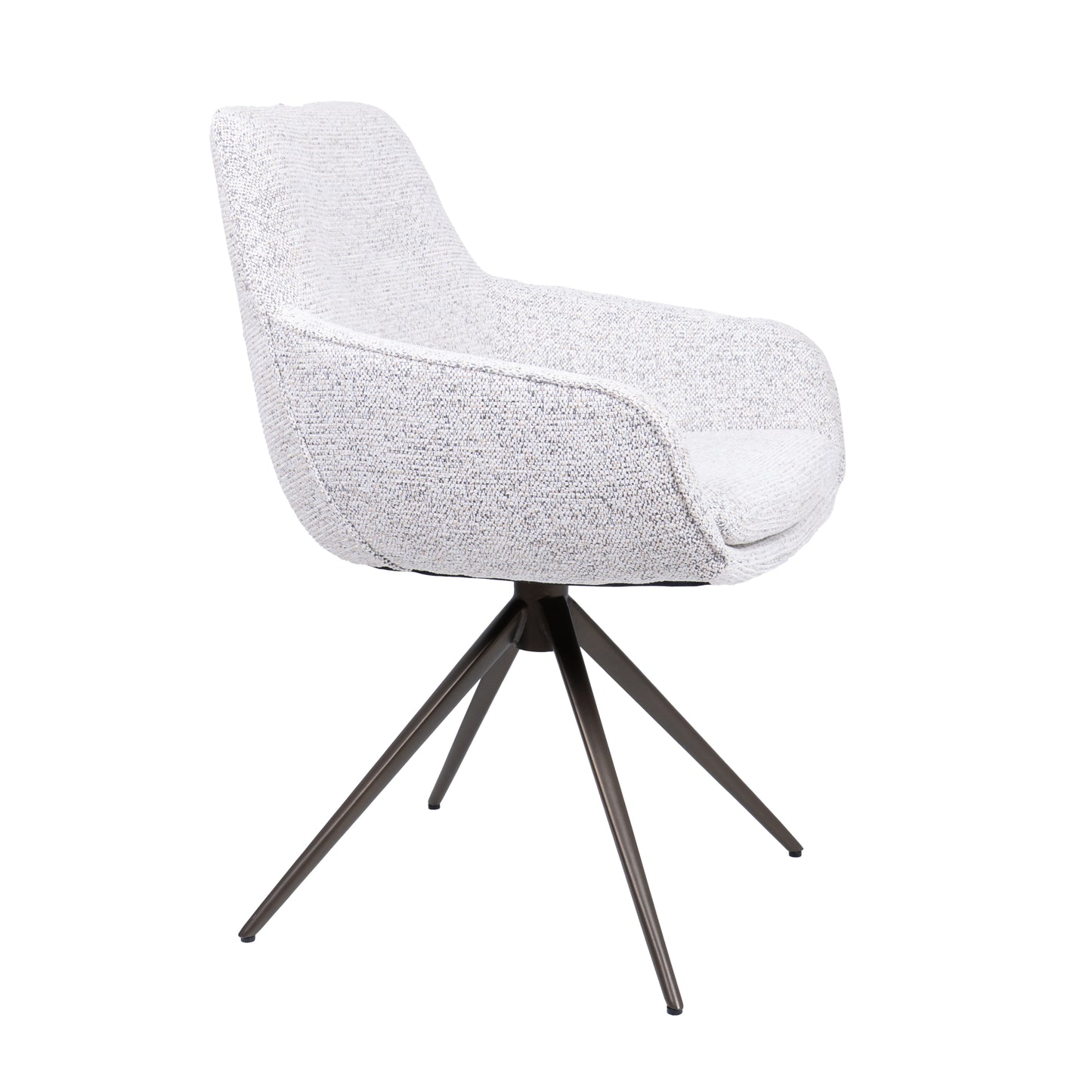HelloChair HC24 Lenes eetkamerstoel Paris Light Grey spinpoot bruin