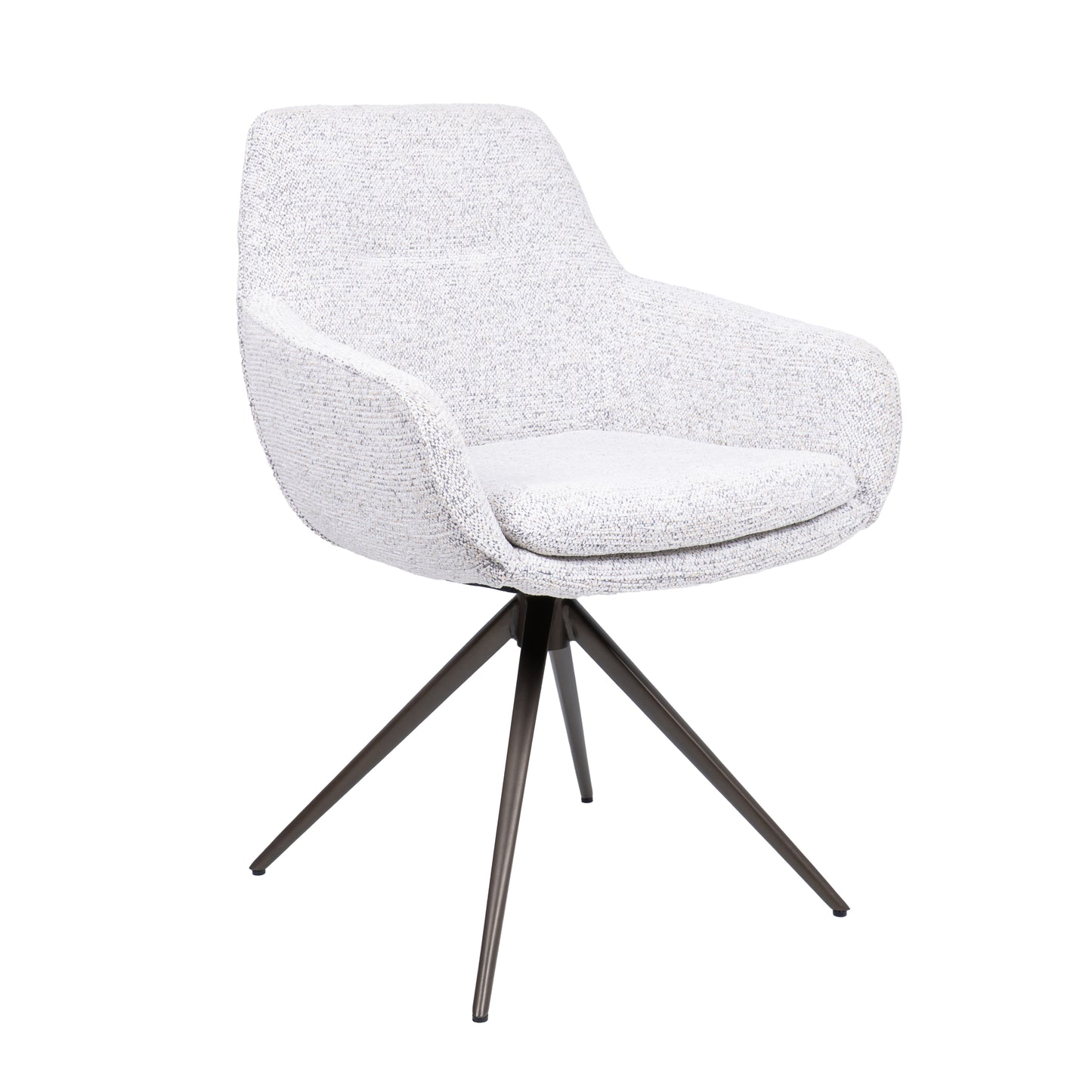 HelloChair HC24 Lenes eetkamerstoel Paris Light Grey spinpoot bruin