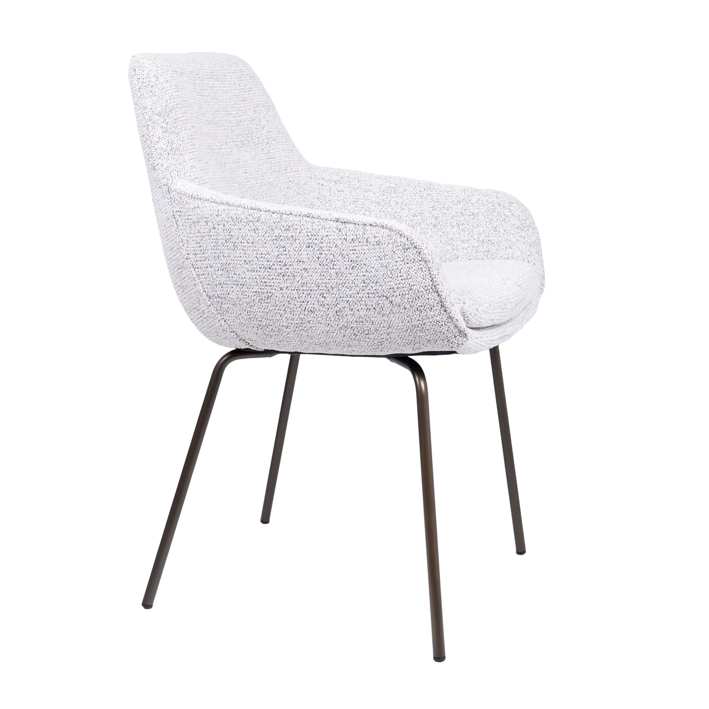HelloChair HC24 Lenes eetkamerstoel Paris Light Grey vierpoot bruin