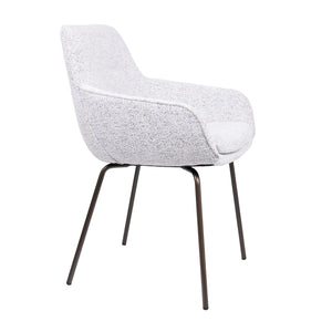 HelloChair HC24 Lenes eetkamerstoel Paris Light Grey vierpoot bruin
