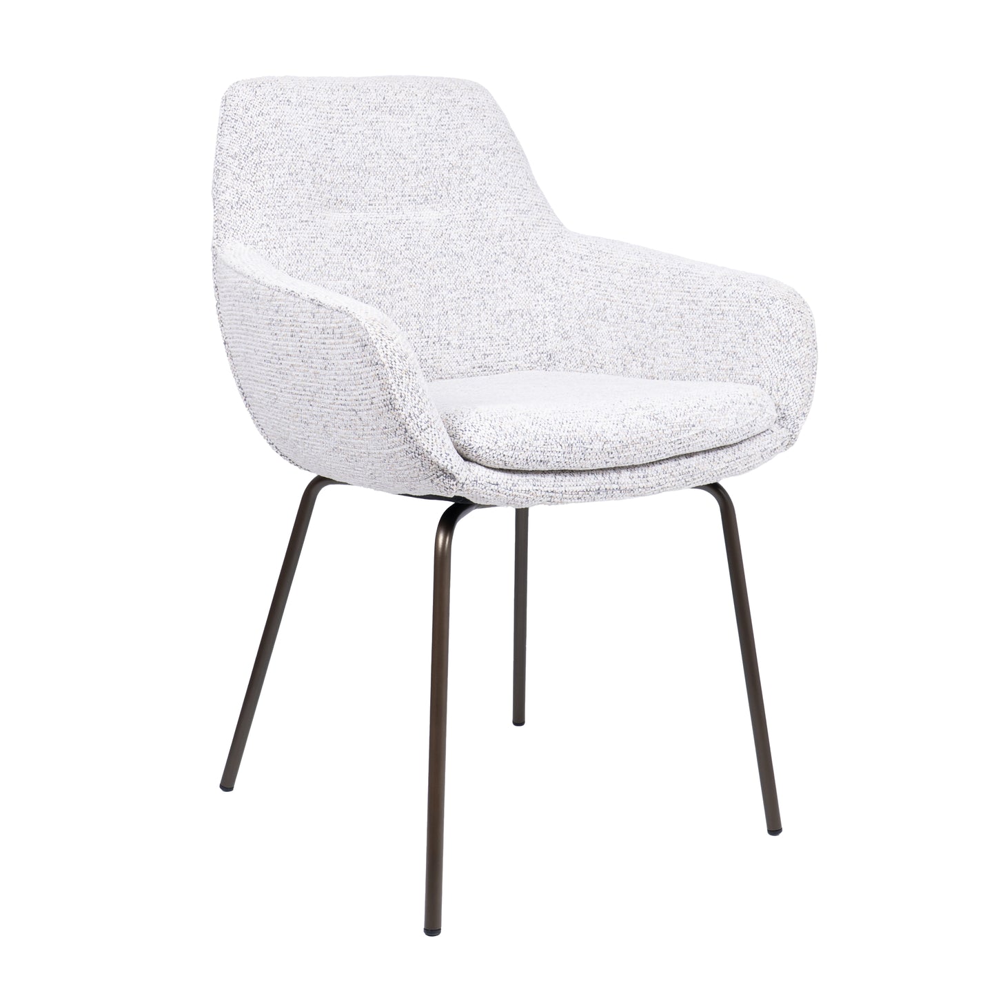 HelloChair HC24 Lenes eetkamerstoel Paris Light Grey vierpoot bruin