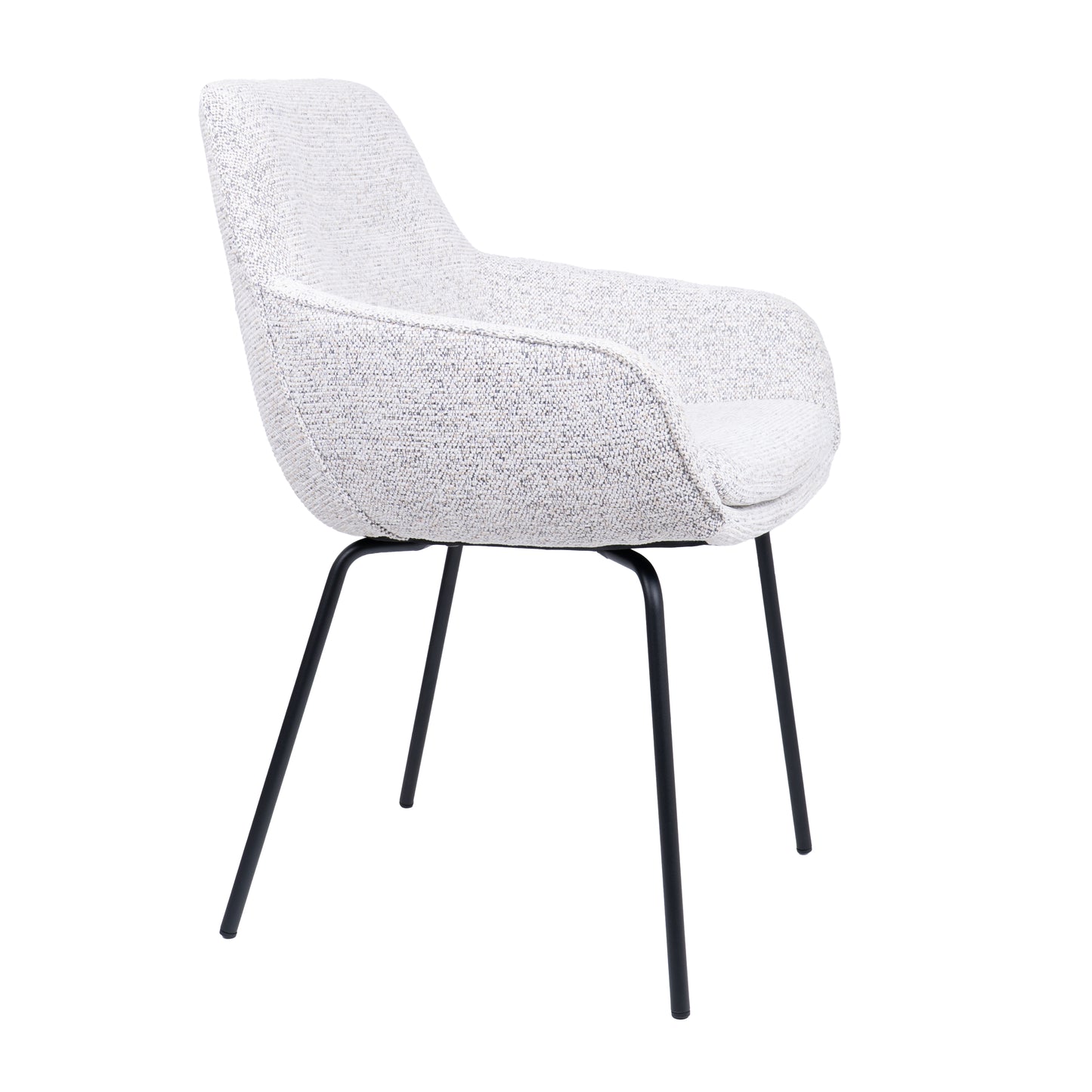 HelloChair HC24 Lenes eetkamerstoel Paris Light Grey vierpoot zwart
