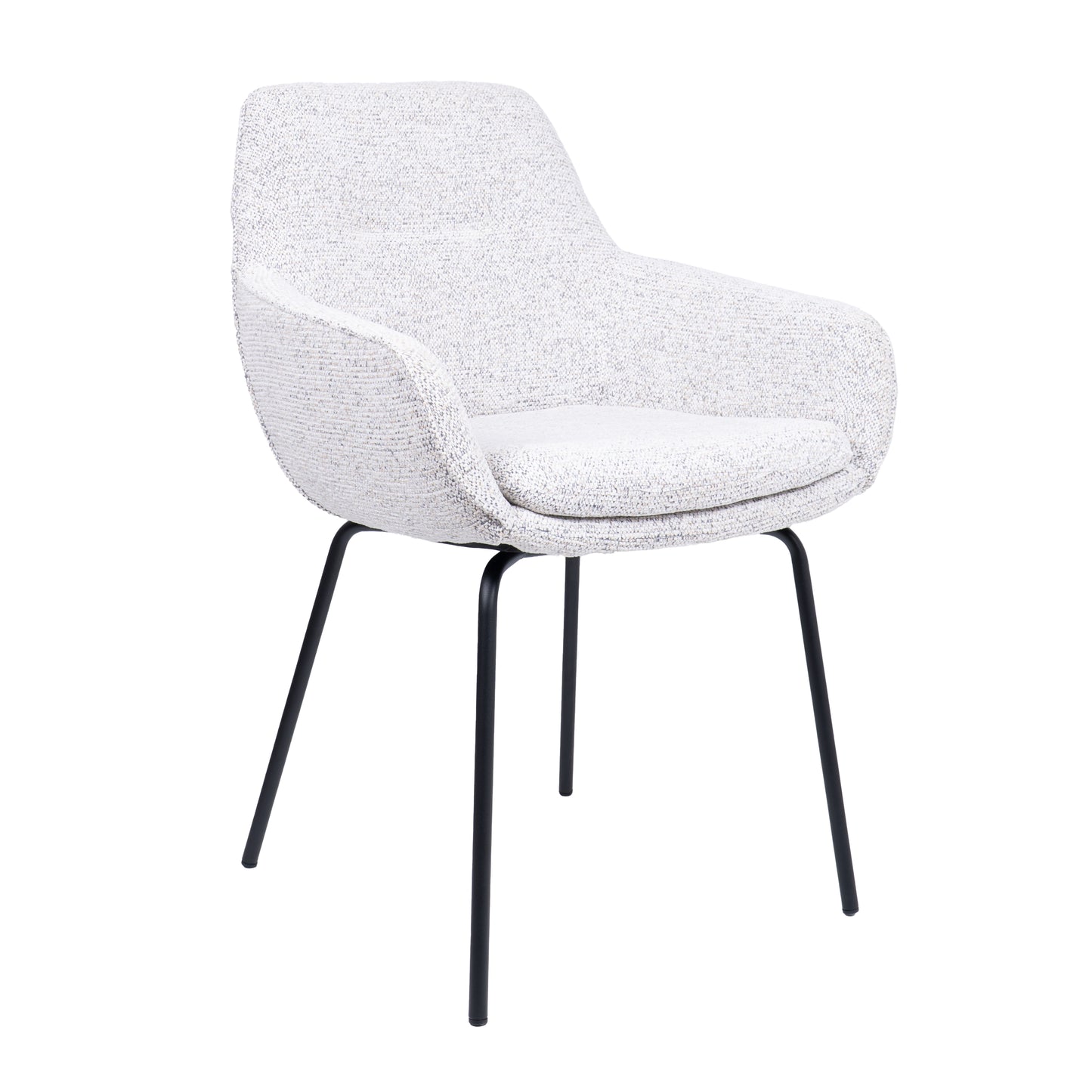 HelloChair HC24 Lenes eetkamerstoel Paris Light Grey vierpoot zwart