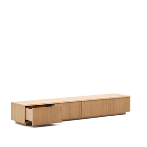 Kave Home Helvine tv-meubel 200x30 cm fineer eiken