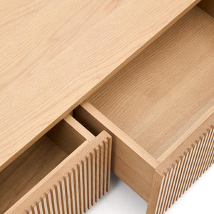 Kave Home Helvine tv-meubel 200x30 cm fineer eiken