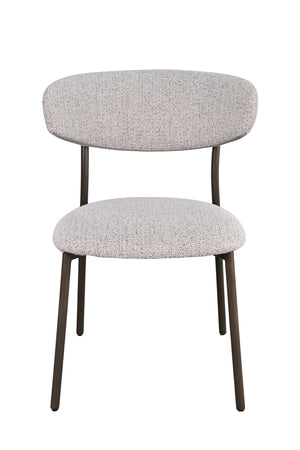 HelloChair Miyu eetkamerstoel Milan Greige poot dark brown
