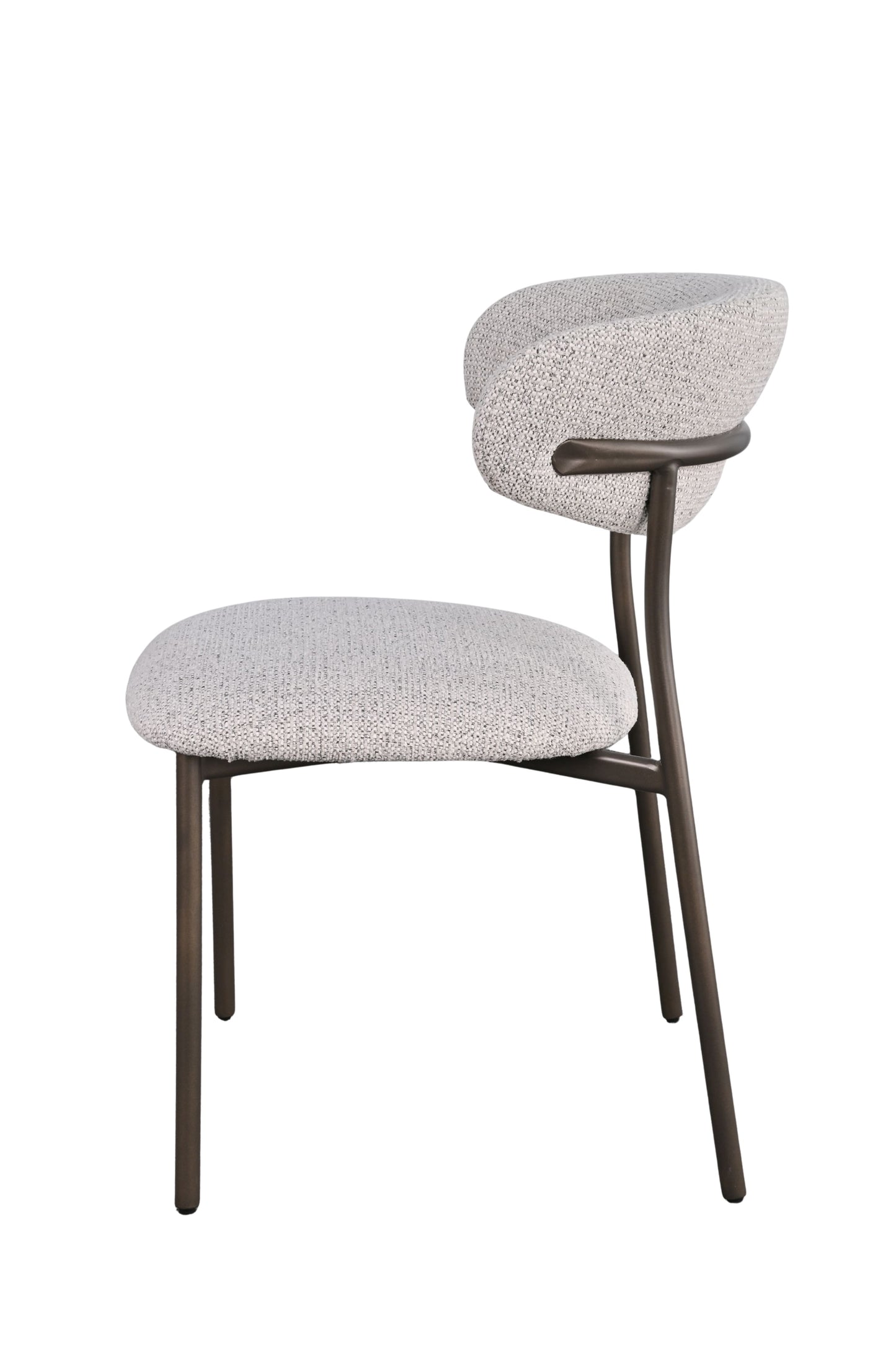 HelloChair Miyu eetkamerstoel Milan Greige poot dark brown
