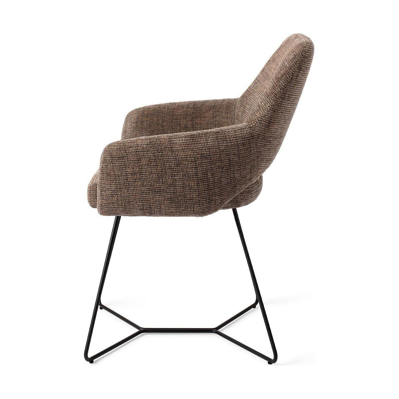 Jesper Home Yanai eetkamerstoel Checked Chestnut beehive black