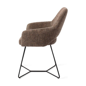 Jesper Home Yanai eetkamerstoel Checked Chestnut beehive black