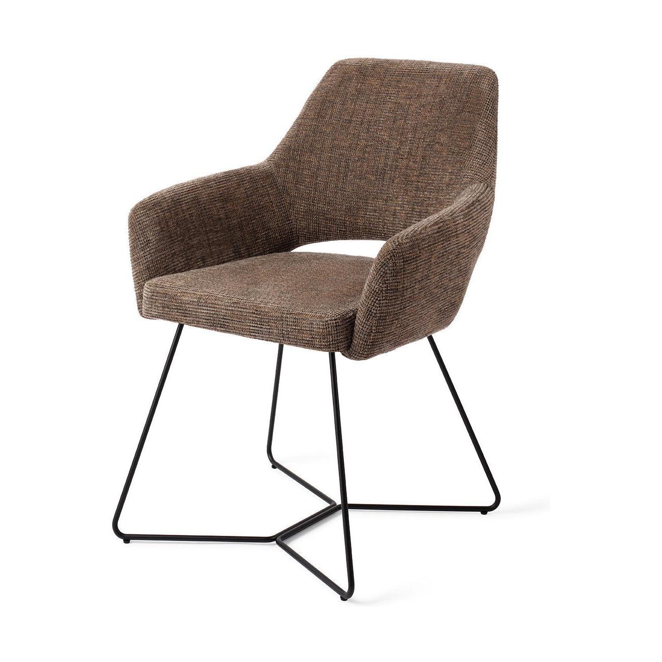 Jesper Home Yanai eetkamerstoel Checked Chestnut beehive black