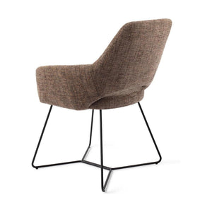 Jesper Home Yanai eetkamerstoel Checked Chestnut beehive black