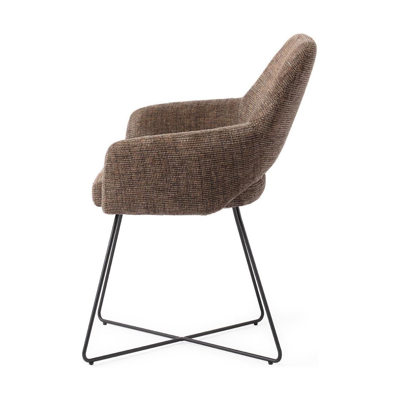 Jesper Home Yanai eetkamerstoel Checked Chestnut cross black