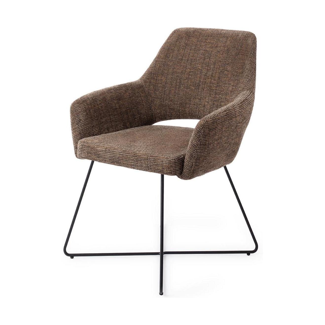 Jesper Home Yanai eetkamerstoel Checked Chestnut cross black