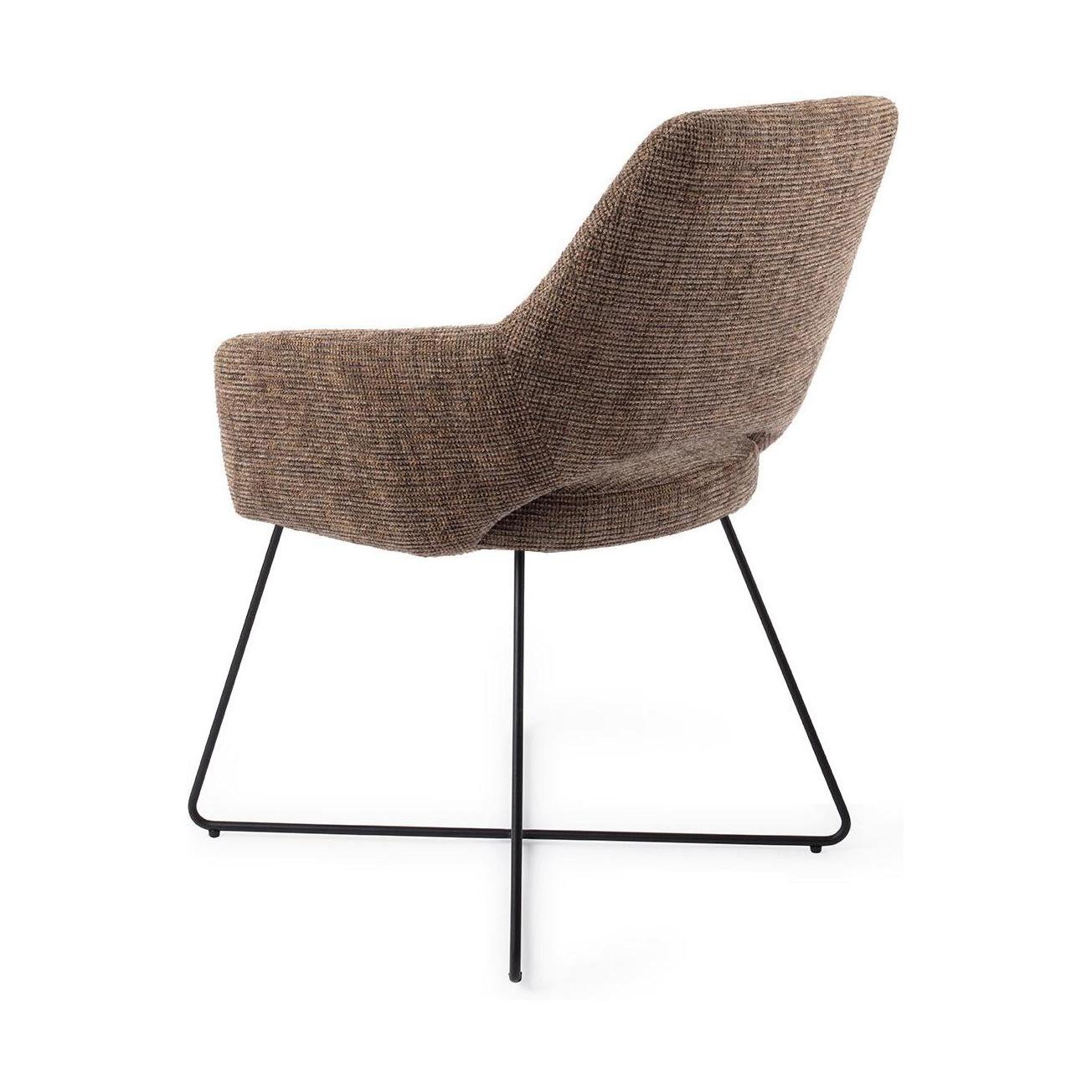 Jesper Home Yanai eetkamerstoel Checked Chestnut cross black