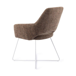 Jesper Home Yanai eetkamerstoel Checked Chestnut cross white