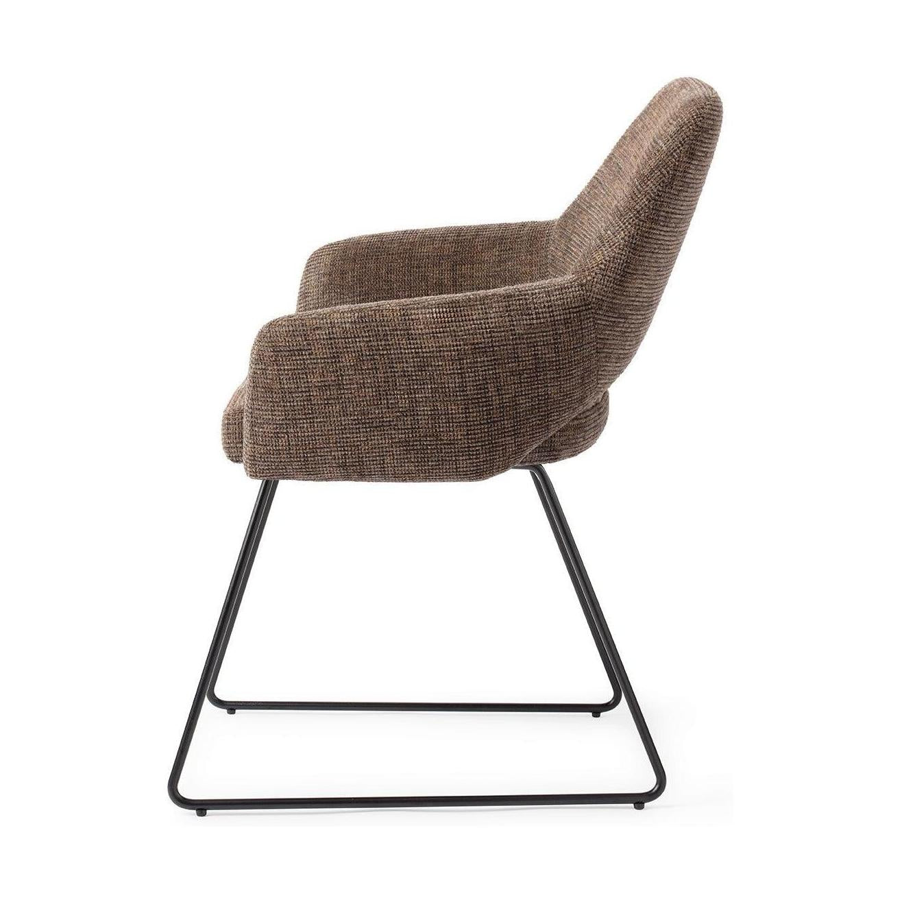Jesper Home Yanai eetkamerstoel Checked Chestnut slide black