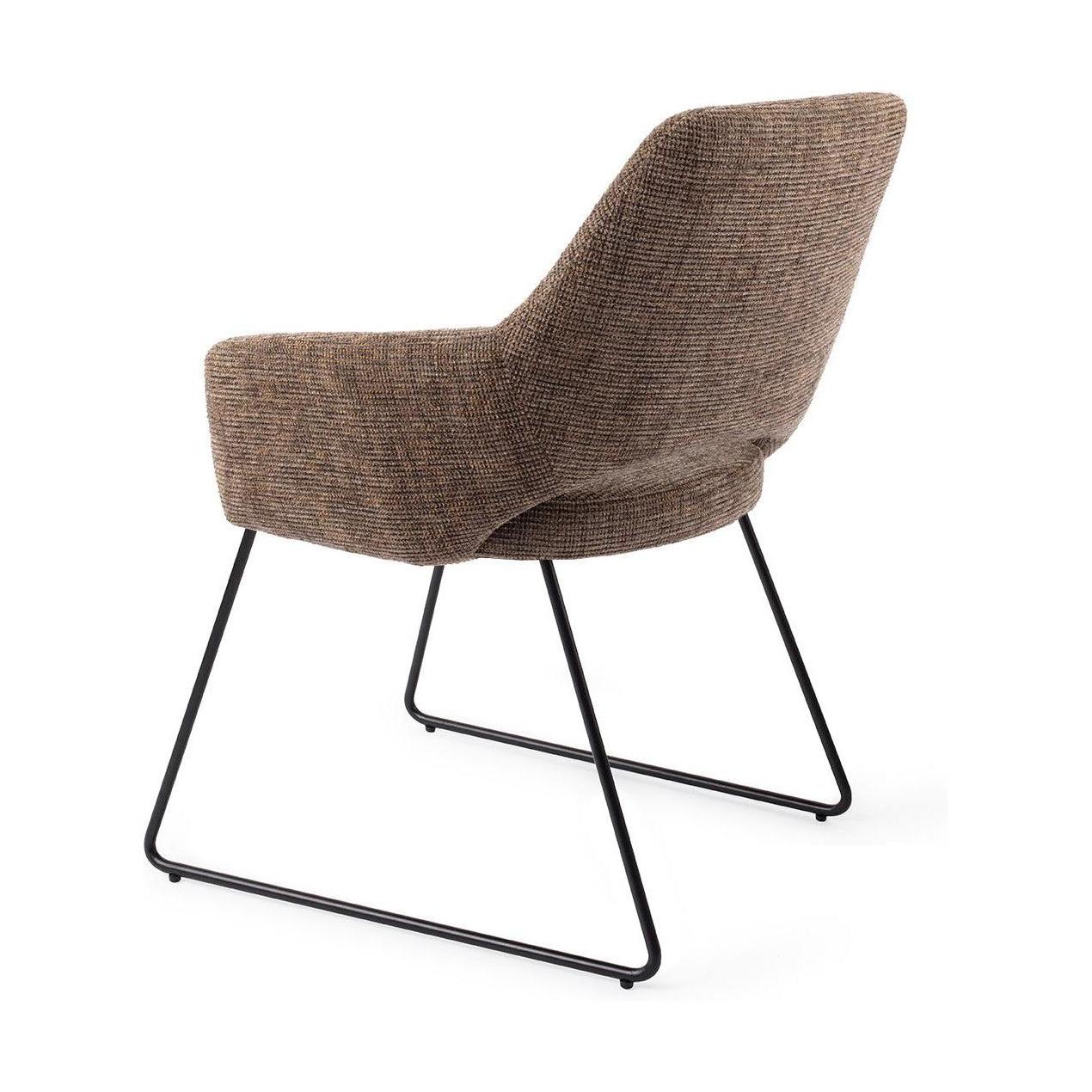 Jesper Home Yanai eetkamerstoel Checked Chestnut slide black