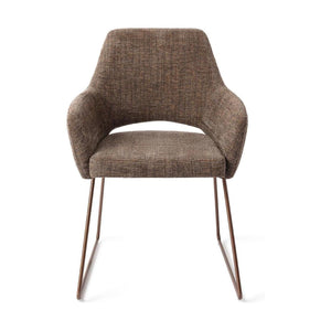 Jesper Home Yanai eetkamerstoel Checked Chestnut slide rose