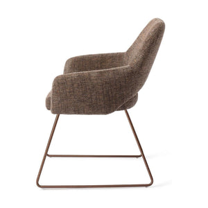 Jesper Home Yanai eetkamerstoel Checked Chestnut slide rose