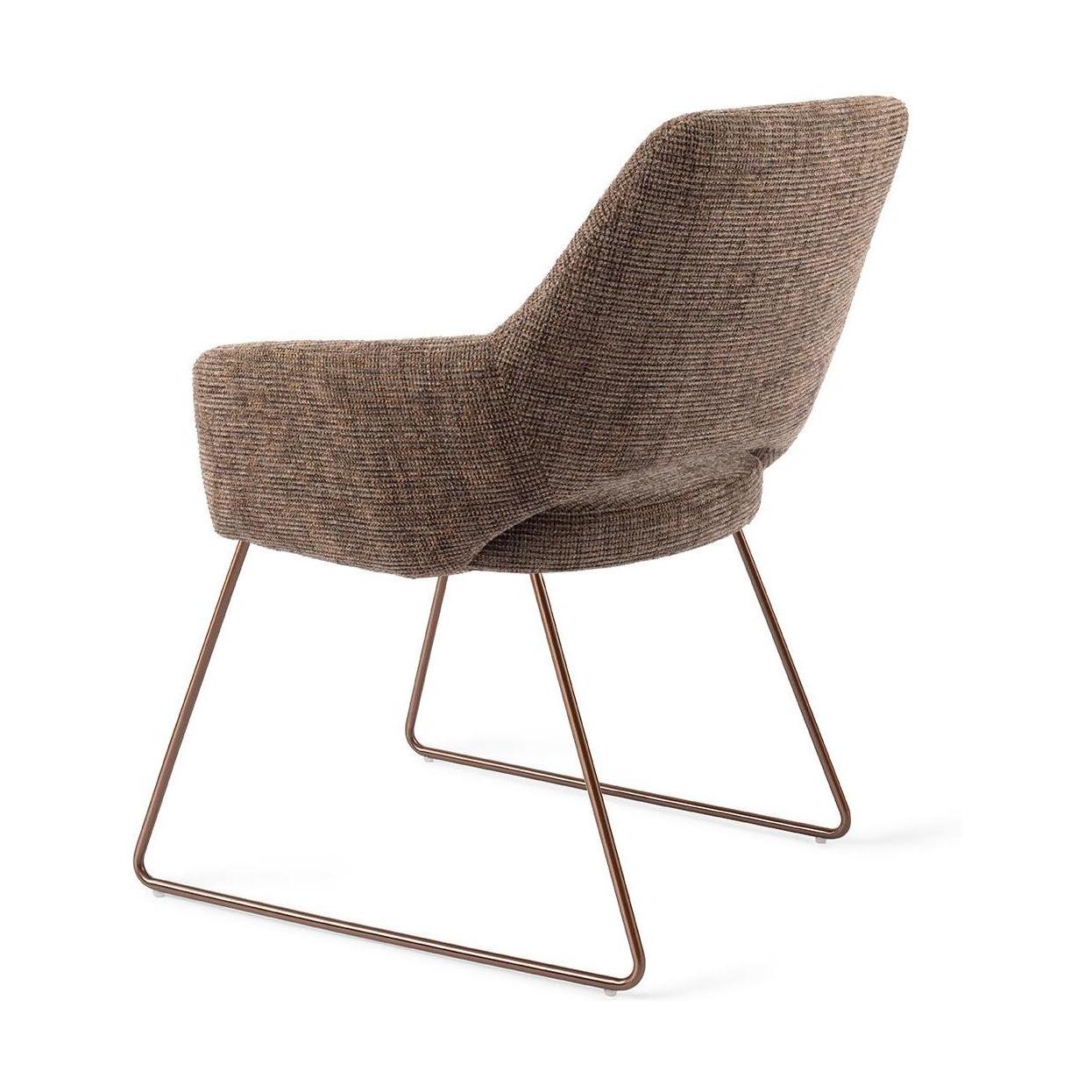 Jesper Home Yanai eetkamerstoel Checked Chestnut slide rose