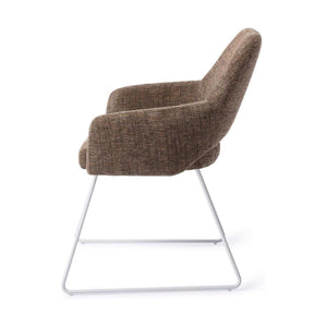 Jesper Home Yanai eetkamerstoel Checked Chestnut slide white