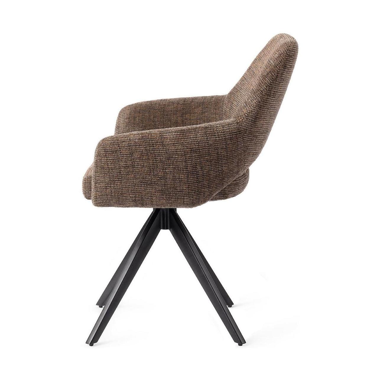 Jesper Home Yanai eetkamerstoel Checked Chestnut turn black