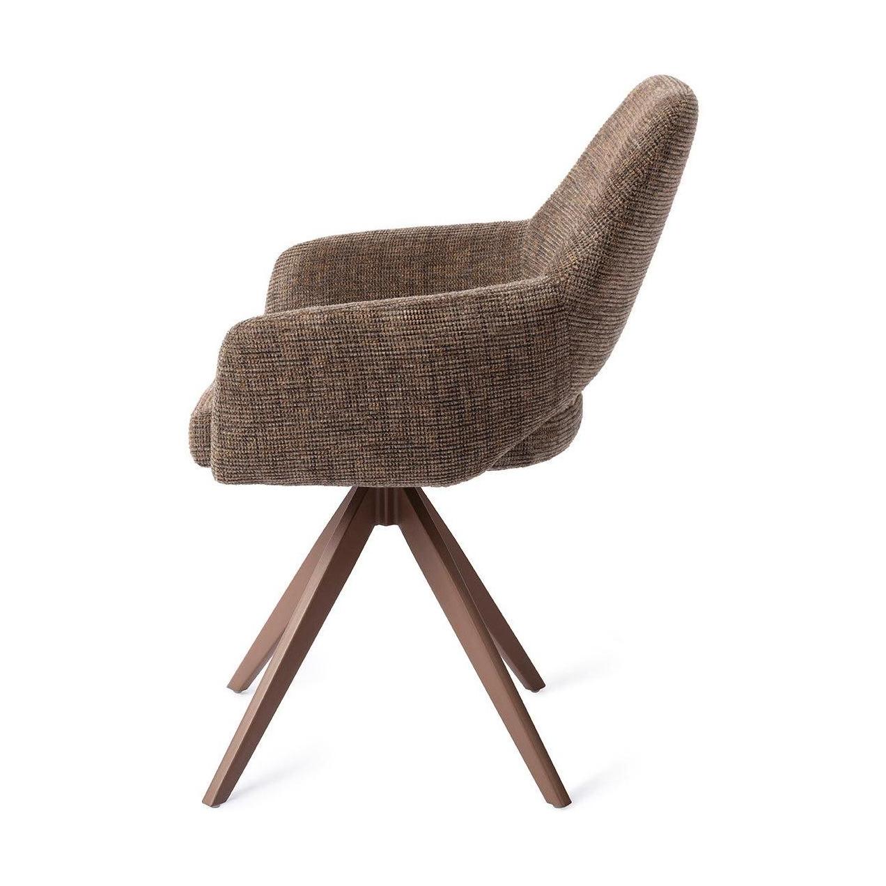Jesper Home Yanai eetkamerstoel Checked Chestnut turn brown