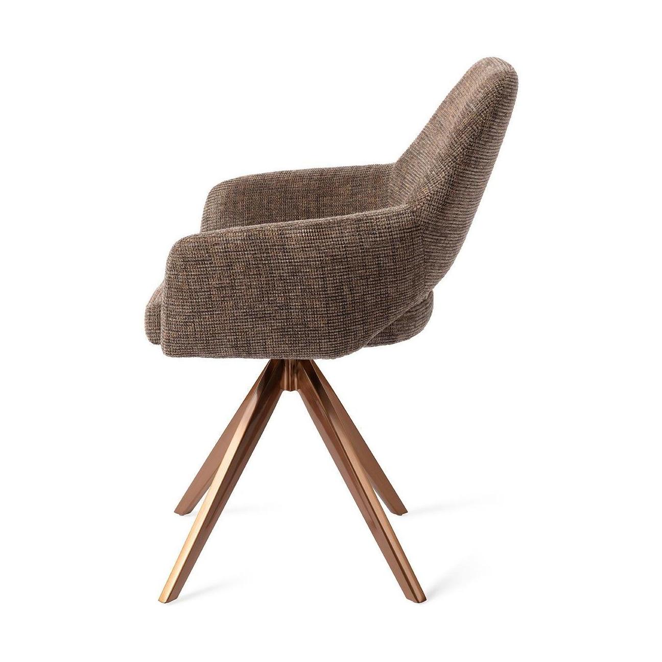 Jesper Home Yanai eetkamerstoel Checked Chestnut turn rose