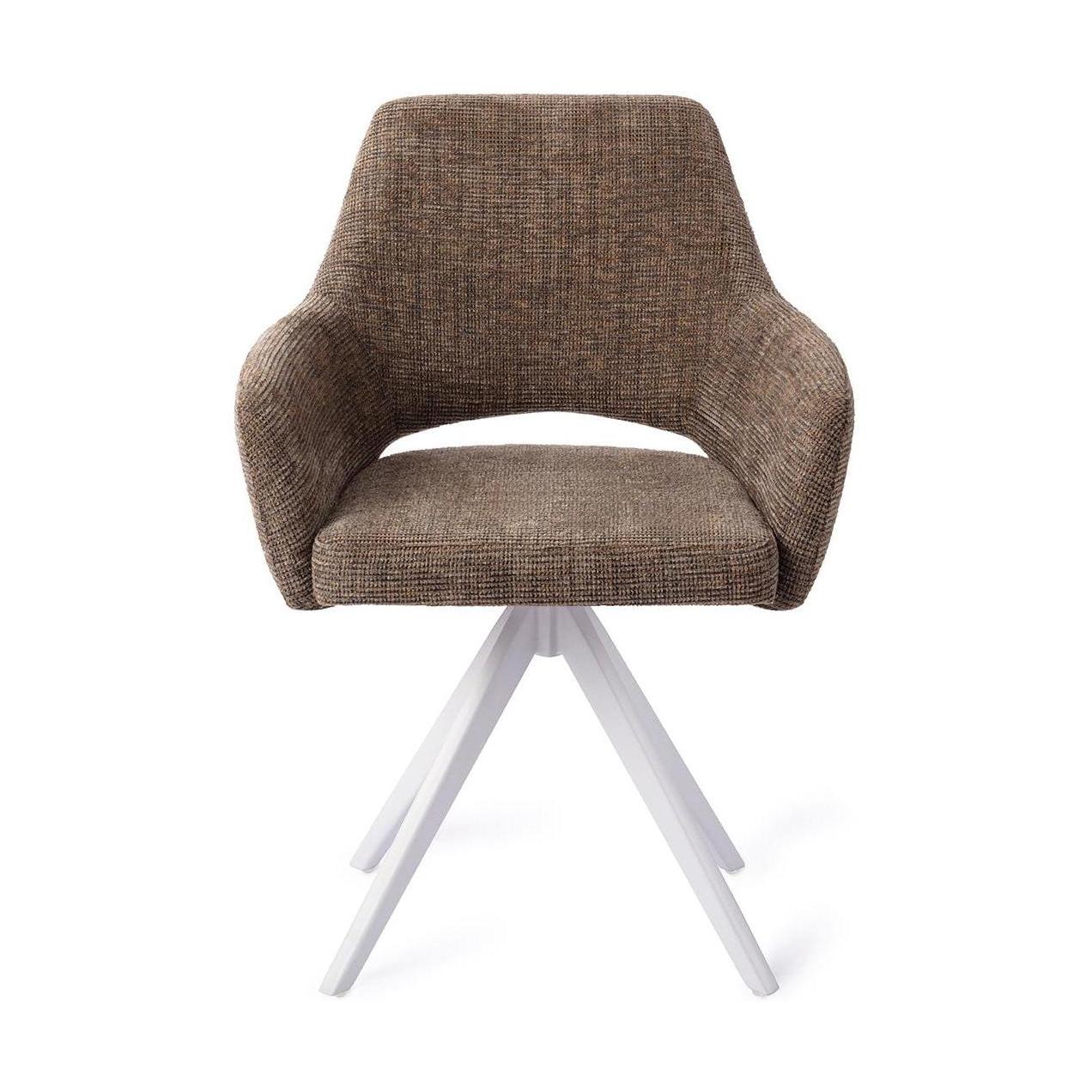 Jesper Home Yanai eetkamerstoel Checked Chestnut turn white