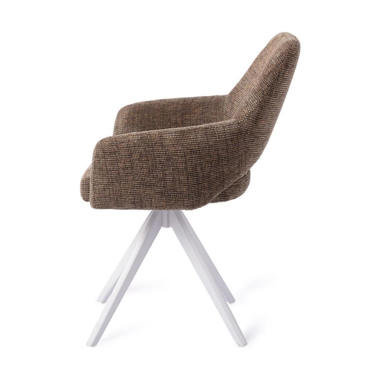 Jesper Home Yanai eetkamerstoel Checked Chestnut turn white