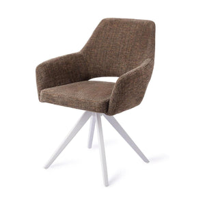 Jesper Home Yanai eetkamerstoel Checked Chestnut turn white