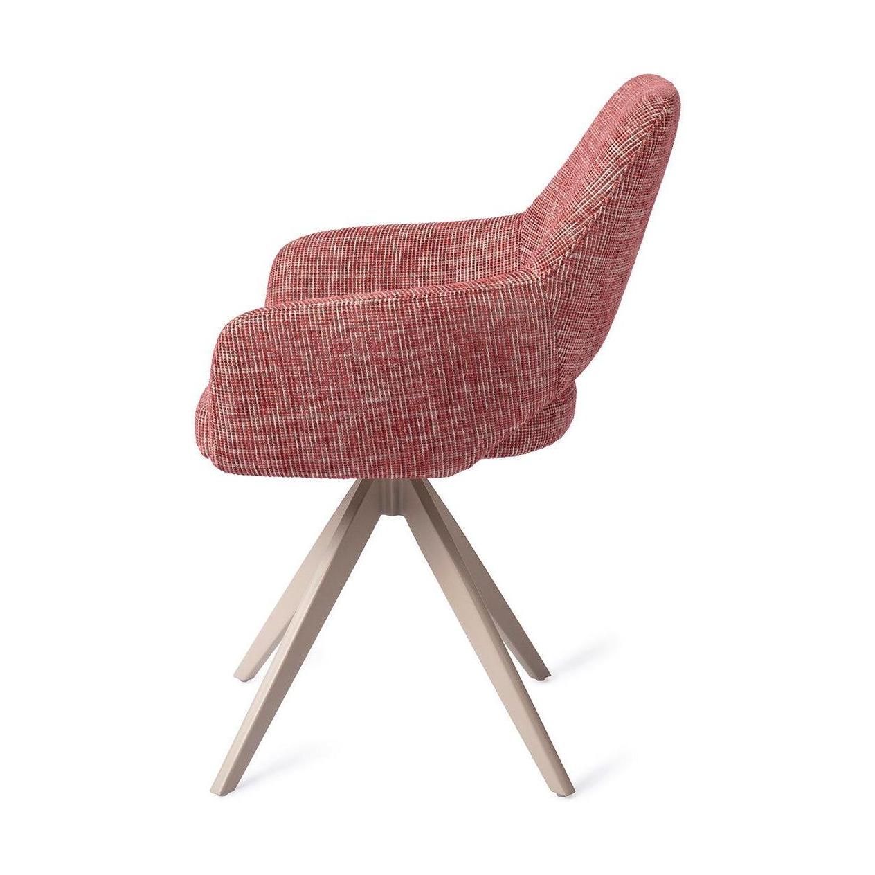Jesper Home Yanai eetkamerstoel Berry Bars turn beige