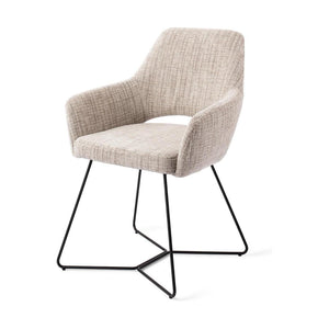 Jesper Home Yanai eetkamerstoel Caramel Grid beehive black